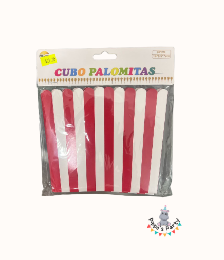 CAJAS BLANCAS CON ROJO DE PAPEL X6