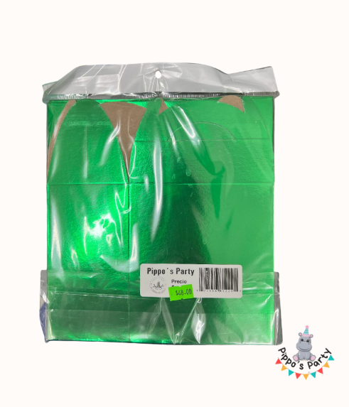 CAJA VERDE METÁLICA DE PAPEL X 10