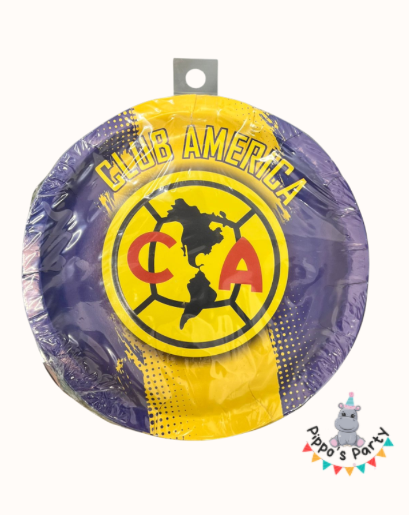 PLATOS DE CARTÓN FUTBOL CLUB AMERICA X10