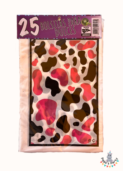 BOLSAS PARA DULCES TEMÁTICA VACA X25