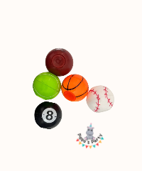 PELOTAS DE JUGUETE DECORATIVAS X5