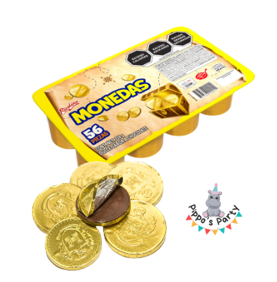 MONEDAS DE CHOCOLATE 56 PIEZAS