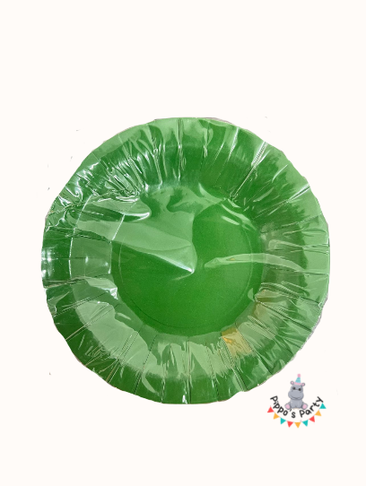 PLATO DE CARTÓN COLOR VERDE FUERTE X10