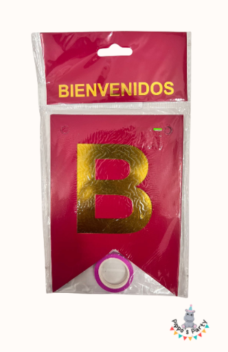 LETRERO COLOR ROSA BIENVENIDOS