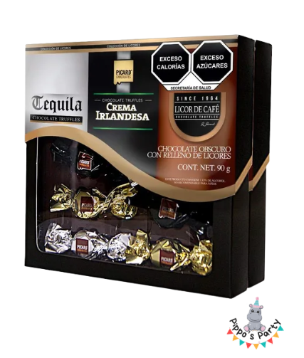 CHOCOLATE OBSCURO CON RELLENO SABOR A LICORES 90g