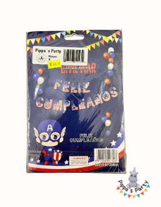 LETRERO FELIZ CUMPLEAÑOS CAPITAN AMERICA 