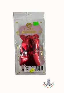 CORTINA METÁLICA ROJA CON CORAZONES