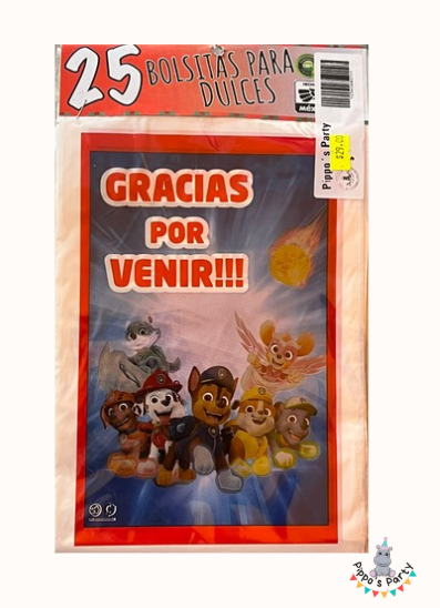 BOLSAS PARA DULCES PAW PATROL X25