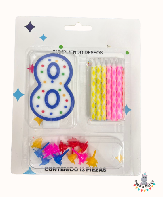 VELA PARA CUMPLEAÑOS NÚMERO 8