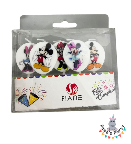 VELAS DE CUMPLEAÑOS PERSONAJES MICKEY MOUSE X5