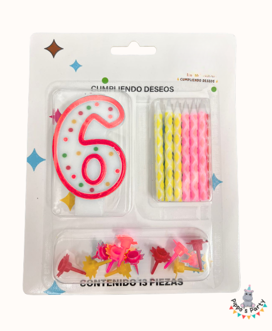 VELA PARA CUMPLEAÑOS NÚMERO 6