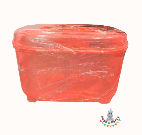 CAJA FIESTA DE PLÁSTICO NARANJA