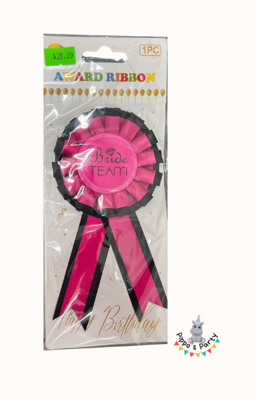CINTA DE PREMIO BRIDE TEAM COLOR ROSA