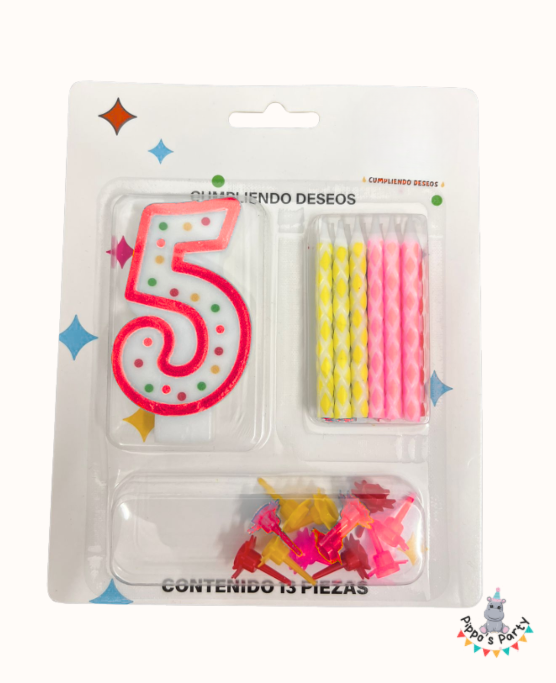VELA PARA CUMPLEAÑOS NÚMERO 5