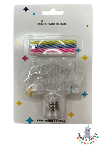 VELA CON LUCES FELIZ CUMPLEAÑOS