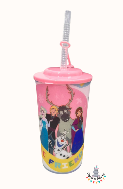 VASO DE PLÁSTICO CON POPOTE FROZEN 