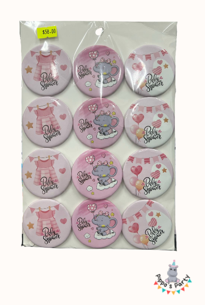 PIN TEMÁTICA BABY SHOWER NIÑA X12
