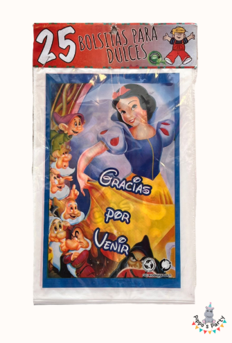BOLSAS PARA DULCES BLANCA NIEVES X25