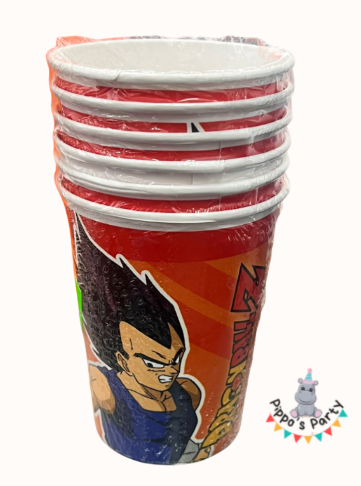 VASOS DE CARTÓN DRAGON BALL Z X6