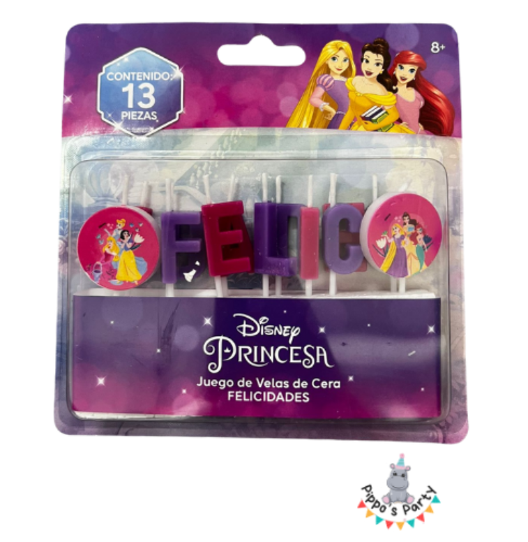 VELAS DE CERA FELICIDADES PARA NIÑA