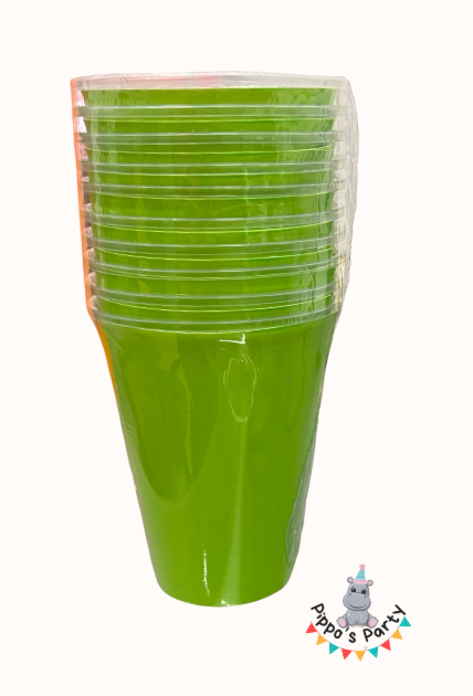 VASOS COLOR VERDE  X10