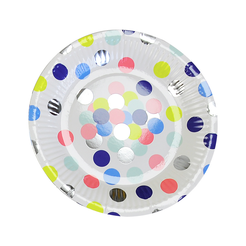 PLATOS DOTS COLORES X8