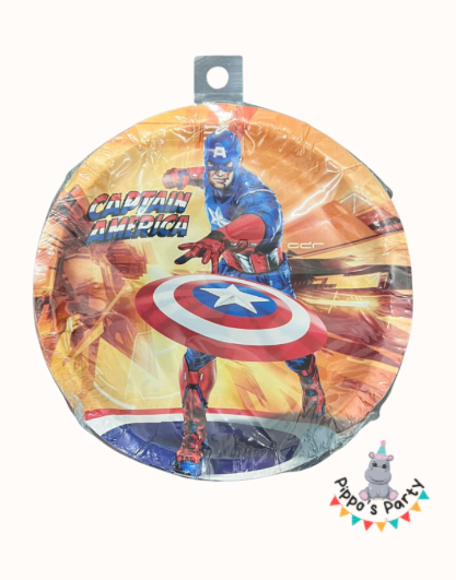 PLATOS DE CARTÓN CAPITAN AMERICA X10