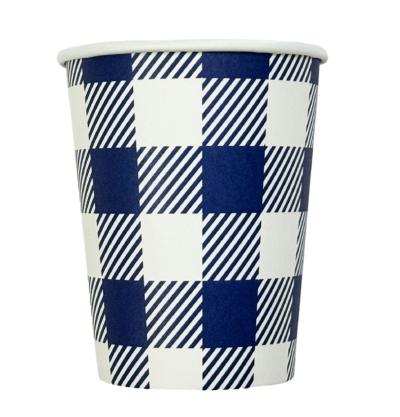 VASO GINGHAM AZUL X20