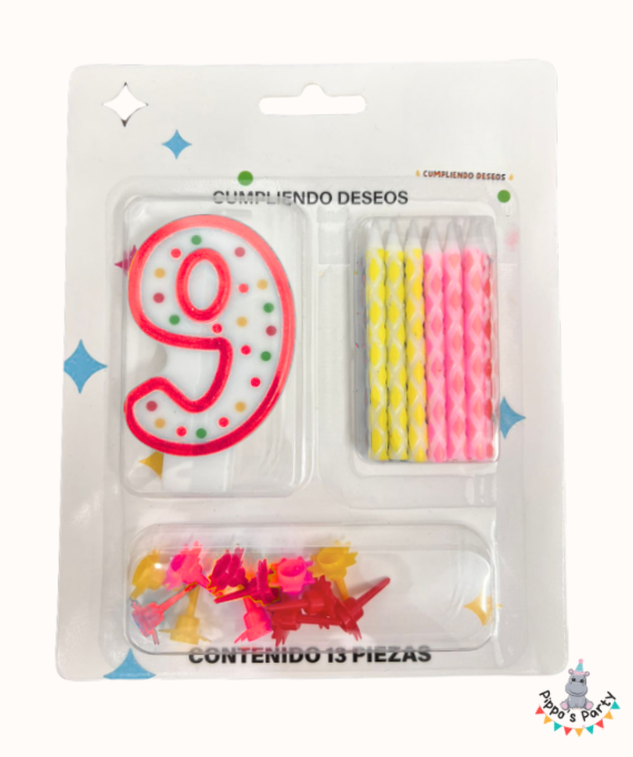 VELA PARA CUMPLEAÑOS NÚMERO 9
