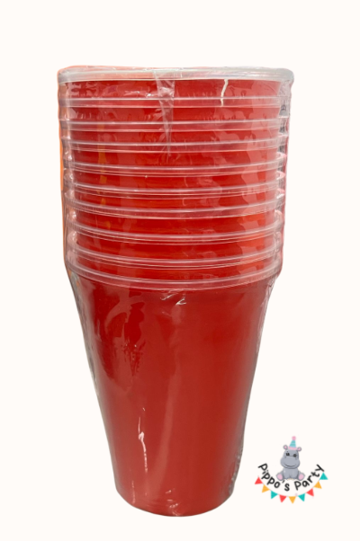 VASOS DE PLÁSTCO ROJO X10