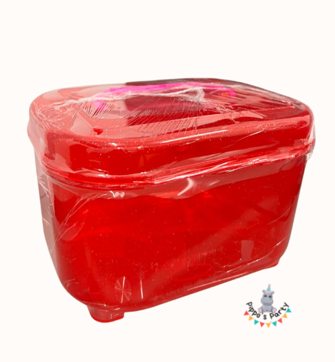 CAJA FIESTA DE PLÁSTICO ROJO