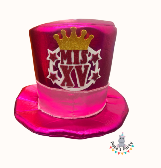 SOMBRERO MIS XV ROSA