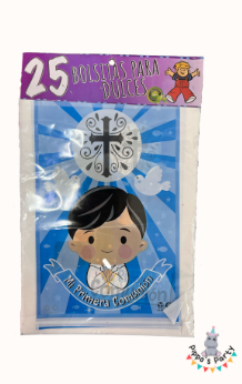 BOLSAS PARA DULCES PRIMERA COMUNIÓN NIÑ0 X25