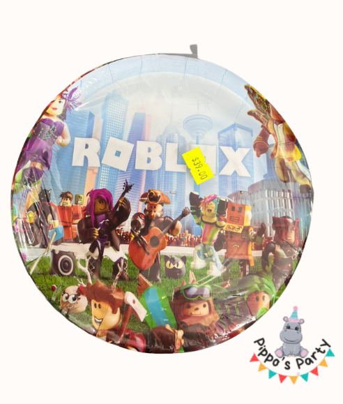 PLATOS DE CARTÓN ROBLOX X10
