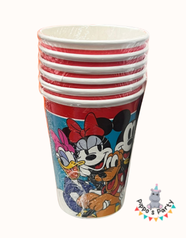 VASOS DE CARTÓN MICKEY MOUSE X6