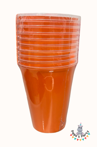 VASOS DE PLÁSTCO NARANJA X10