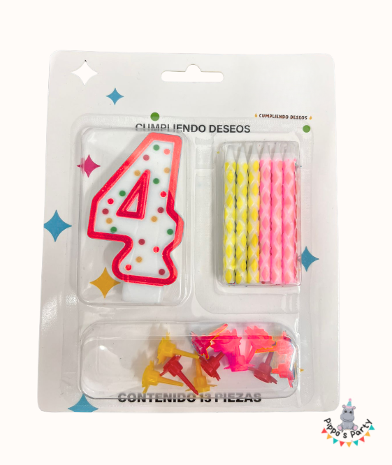 VELA PARA CUMPLEAÑOS NÚMERO 4