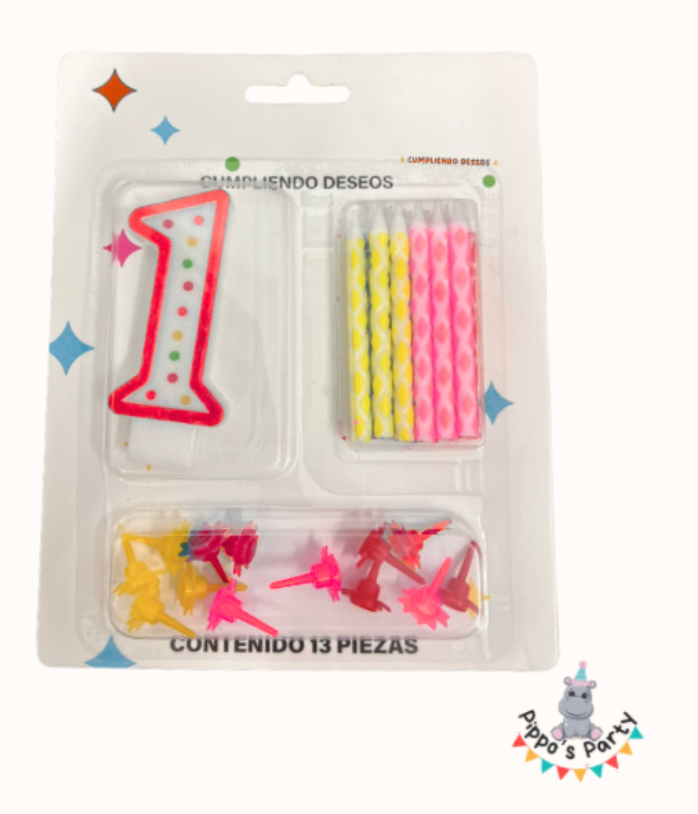 VELA PARA CUMPLEAÑOS ROJA C/U #0 AL #9