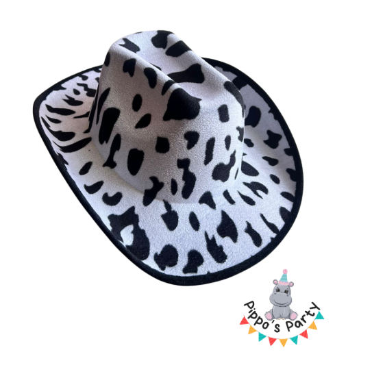 SOMBRERO BLANCO CON NEGRO ADULTO