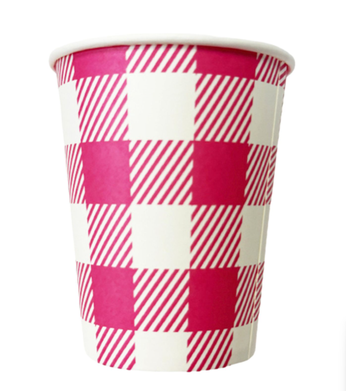 VASO GINGHAM ROSA X20