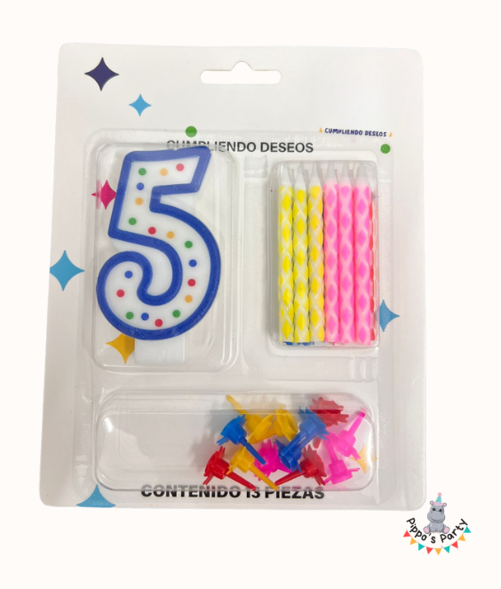 VELA PARA CUMPLEAÑOS NÚMERO 5