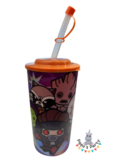 VASO DE PLÁSTICO CON POPOTE NIÑO