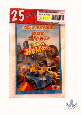 BOLSAS PARA DULCES HOT WHEELS X25