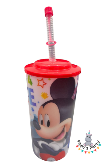VASO DE PLÁSTICO CON POPOTE NIÑO