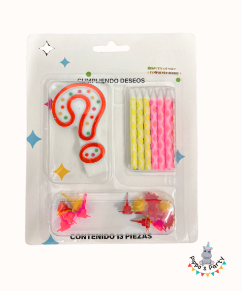 VELA PARA CUMPLEAÑOS SIGNO DE INTERROGACIÓN