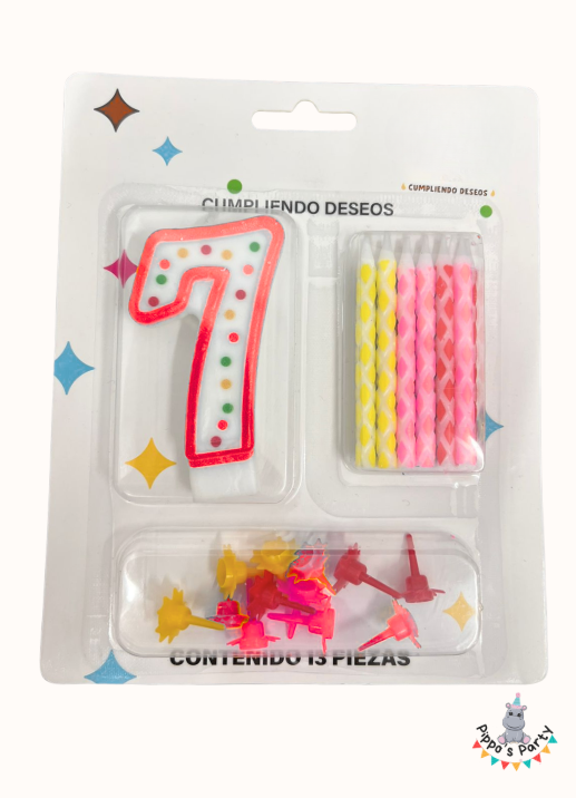 VELA PARA CUMPLEAÑOS NÚMERO 7