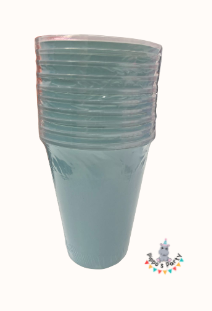 VASOS DE PLÁSTICO COLOR AZUL CIELO X10 