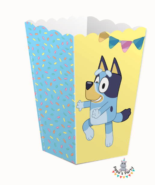 CAJA PARA PALOMITAS BLUEY X6