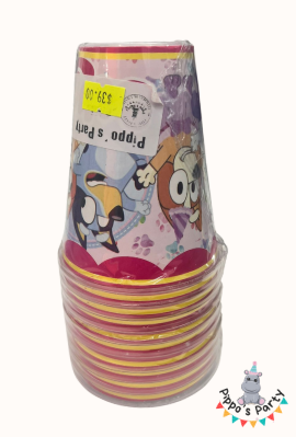 VASOS DE PLÁSTICO BLUEY X10