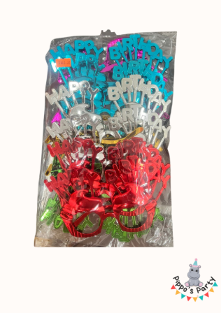 GAFAS HAPPY BIRTHDAY DE COLORES X12